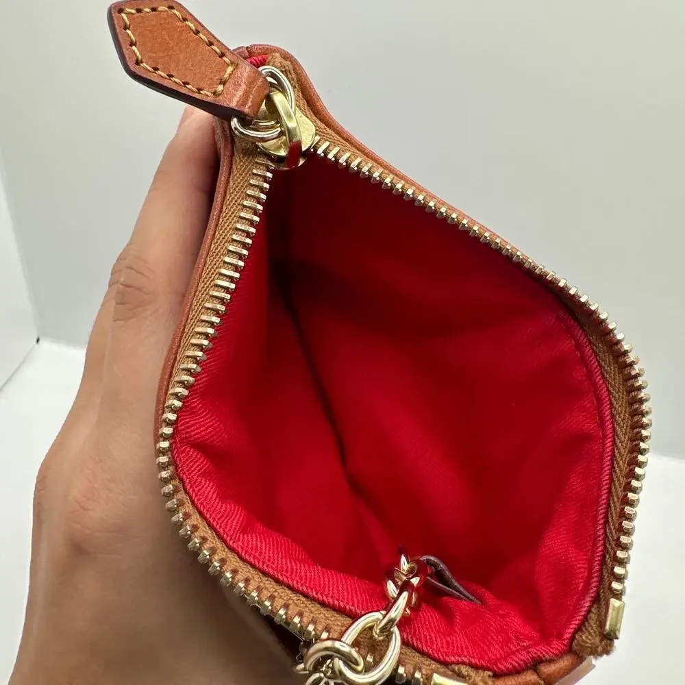 DOONEY & BOURKE Blue Brown Signature Pouch Case with Keychain - Picture 6 of 6